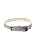 Lodis 100% Leather Silver Black Leather Belt Size M - photo 1