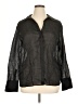 MNG Metallic Black Long Sleeve Blouse Size 10 - photo 1