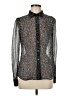 Diane von Furstenberg Print Silver Long Sleeve Blouse Size 6 - photo 1
