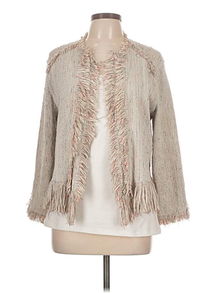 Pre-owned Nic + Zoe Cardigan Sweater In Tan