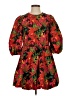 Shein 100% Polyester Print Red Cocktail Dress Size S - photo 1
