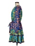 Current Air 100% Polyester Paisley Blue Casual Dress Size M - photo 5