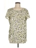 Ann Taylor 100% Polyester Polka Dots Yellow Short Sleeve Blouse Size M - photo 1