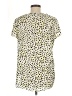 Ann Taylor 100% Polyester Polka Dots Yellow Short Sleeve Blouse Size M - photo 2