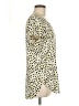 Ann Taylor 100% Polyester Polka Dots Yellow Short Sleeve Blouse Size M - photo 4