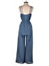 Main Strip 100% Polyester Solid Blue Jumpsuit Size S - photo 2