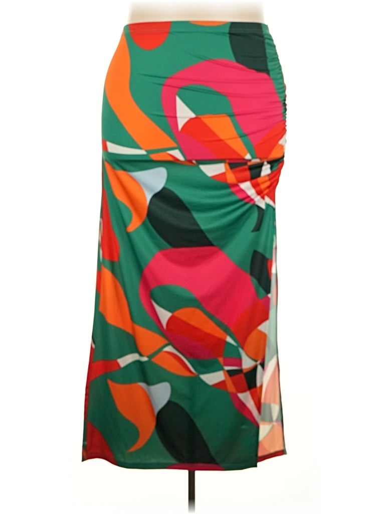 Pre-owned Shein Curve Casual Skirt In Green