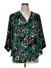 Torrid 100% Polyester Floral Green 3/4 Sleeve Blouse Size 1X Plus (1) - photo 1