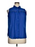 Paper Tee Blue Sleeveless Button-Down Shirt Size XL - photo 1