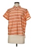 CAbi Stripes Orange Short Sleeve Button-Down Shirt Size M - photo 1