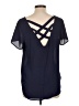 Lily White 100% Polyester Blue Short Sleeve Blouse Size L - photo 2