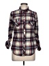 Passport 100% Polyester Plaid Blue Long Sleeve Blouse Size L - photo 1