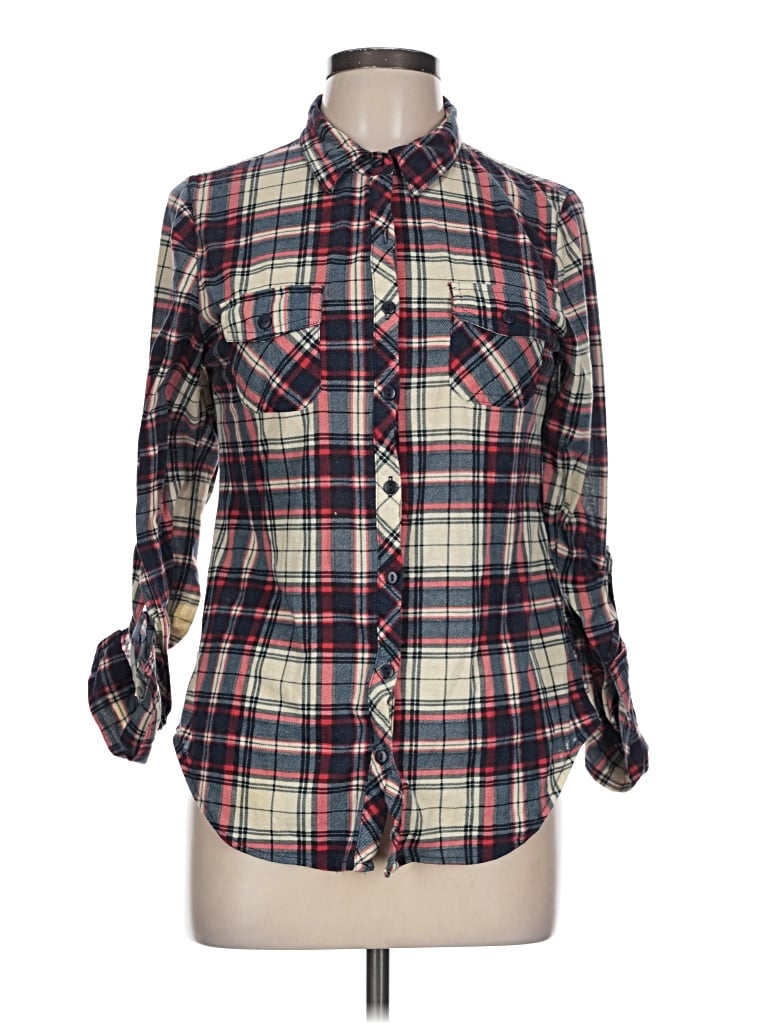Pre-owned Passport Long Sleeve Blouse In Blue