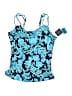 Swim Solutions Paisley Blue Swimsuit Top Size 12 - photo 1