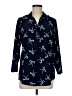Adrienne Vittadini Stars Blue 3/4 Sleeve Blouse Size M - photo 1