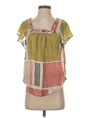 Akemi + Kin Short Sleeve Silk Top (view 1)