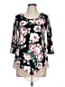 Discreet Black 3/4 Sleeve Blouse Size L - photo 1