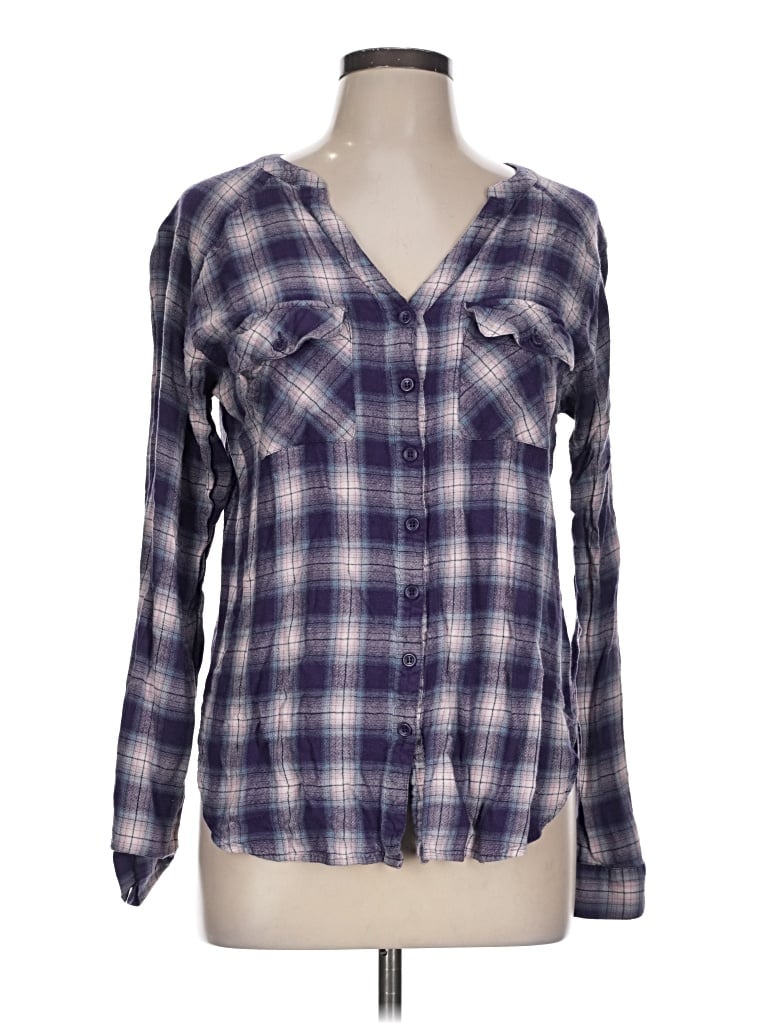 Pre-owned Saks Fifth Avenue Long Sleeve Blouse In Purple