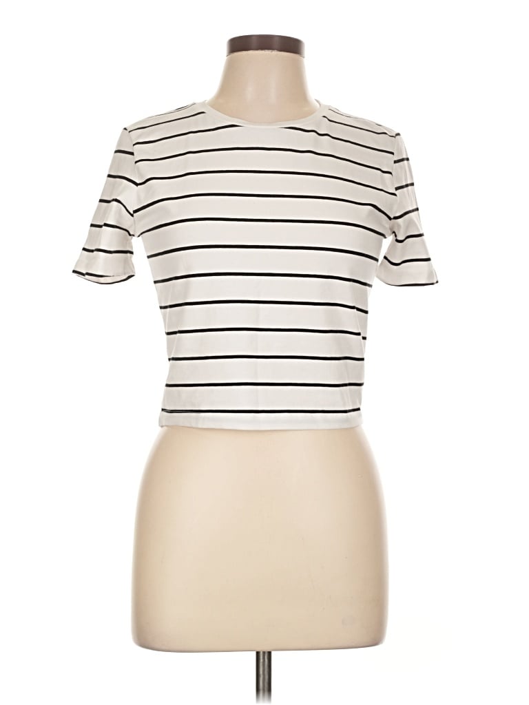 Pre-owned Zara Short Sleeve Turtleneck In Ivory