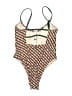 Cupshe Tweed Brown Teal One Piece Swimsuit Size M - photo 2