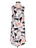 H&M 100% Polyester Graphic Gray Ivory Casual Dress Size 2 - photo 1