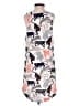 H&M 100% Polyester Graphic Gray Ivory Casual Dress Size 2 - photo 2