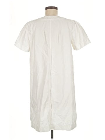 Madewell Denim Popover Swing Dress in Pure White (view 2)