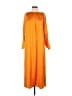 H&M 100% Polyester Orange Casual Dress Size S - photo 1