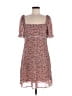 Lea & Viola 100% Polyester Print Pink Brown Casual Dress Size M - photo 1