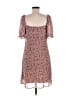Lea & Viola 100% Polyester Print Pink Brown Casual Dress Size M - photo 2