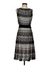 L'Agence 100% Polyester Chevron-herringbone Fair Isle Houndstooth Jacquard Stripes Tweed Gray Cocktail Dress Size 4 - photo 1