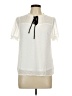 Monteau 100% Polyester Ivory Short Sleeve Blouse Size L - photo 1