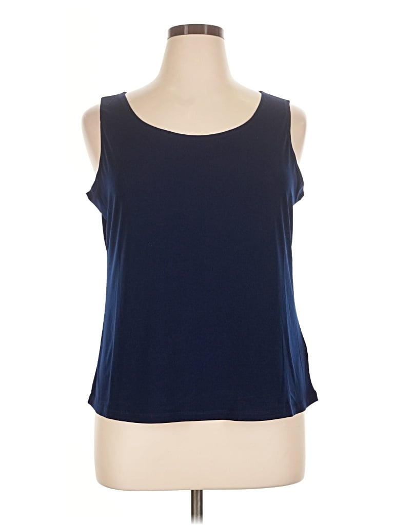 Pre-owned Susan Graver Sleeveless Top Blue Scoop Neck Tops