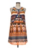 GB 100% Polyester Print Orange Casual Dress Size M - photo 1