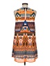 GB 100% Polyester Print Orange Casual Dress Size M - photo 2