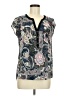 DR2 100% Rayon Paisley Gray Short Sleeve Blouse Size M - photo 1