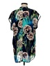 The Odells 100% Silk Tropical Floral Teal Short Sleeve Silk Top Size M - photo 2