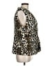 Chico's 100% Polyester Animal Print Ivory Faux Fur Vest Size Med (1) - photo 4