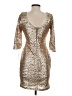 Ruby Rox 100% Nylon Metallic Gold Cocktail Dress Size S - photo 2