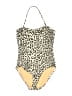J.Crew Animal Print Gold One Piece Swimsuit Size 8 - photo 1
