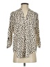 Lush 100% Polyester Animal Print Ivory 3/4 Sleeve Blouse Size S - photo 1