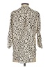 Lush 100% Polyester Animal Print Ivory 3/4 Sleeve Blouse Size S - photo 2
