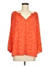 Gap 100% Polyester Orange 3/4 Sleeve Blouse Size M - photo 1