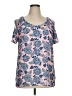 Kut from the Kloth 100% Polyester Pink Short Sleeve Blouse Size XL - photo 1
