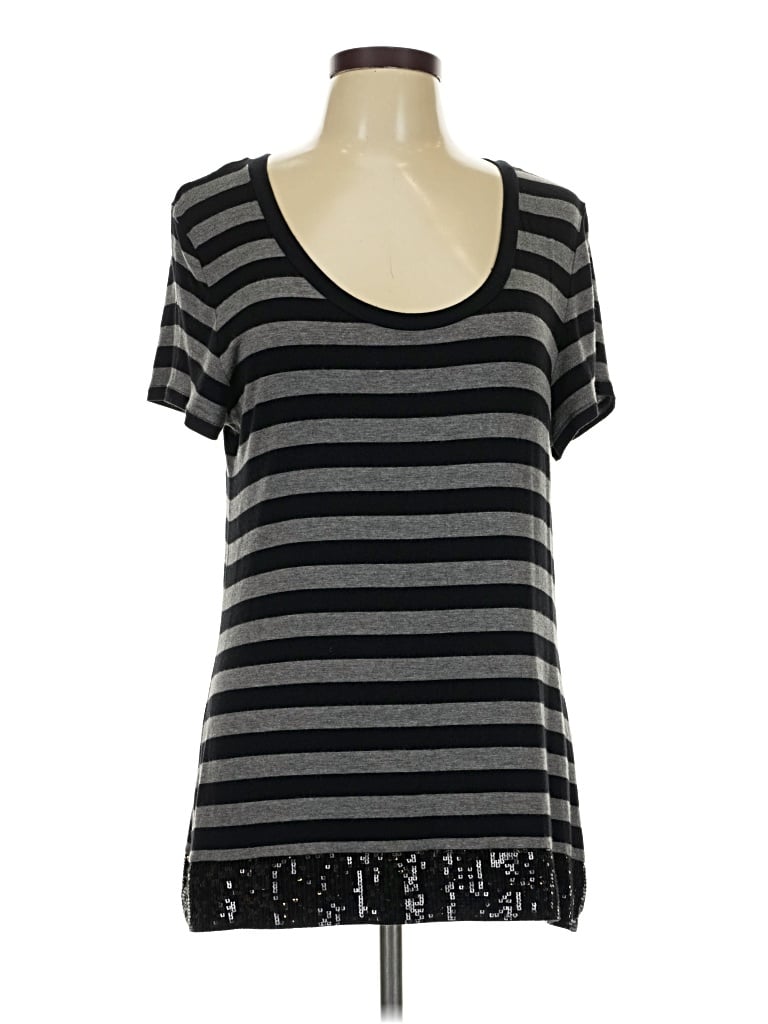 Pre-owned Apt. 9 Short Sleeve Top Gray Scoop Neck Tops