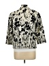 Coldwater Creek 100% Linen Print Ivory Blazer Size 10 - photo 2