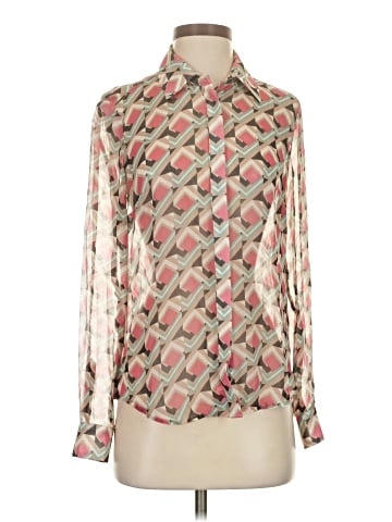 Bebe Long Sleeve Silk Top (view 1)