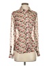 Bebe 100% Silk Hearts Pink Ivory Long Sleeve Silk Top Size XS - photo 1