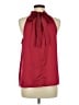 Gap 100% Polyester Burgundy Sleeveless Blouse Size M - photo 2
