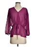 DKNY 100% Polyester Purple 3/4 Sleeve Blouse Size XS - photo 1